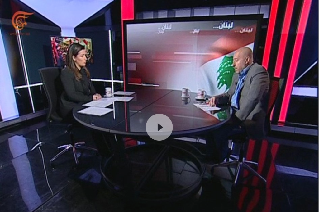 Dan Azzi on TV with Al Mayadeen